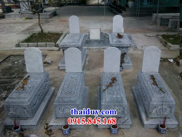 Thiết kế mộ không mái bằng đá xanh tự nhiên đẹp đơn giản