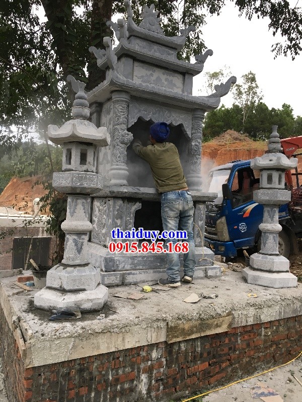 01 Cây hương miếu bàn thờ sơn thần linh thổ địa cửu trùng thiên bằng đá ninh bình đẹp bán tại Bắc Giang