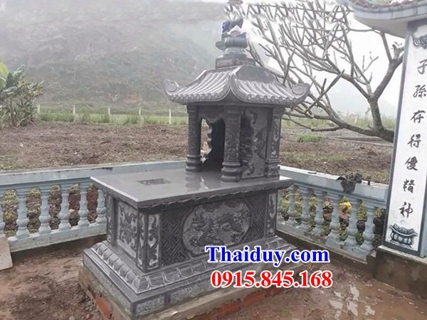 01 Mẫu mộ mồ mả đá xanh một mái gia đình ông bà bố mẹ dòng họ đẹp bán tại Thái Nguyên