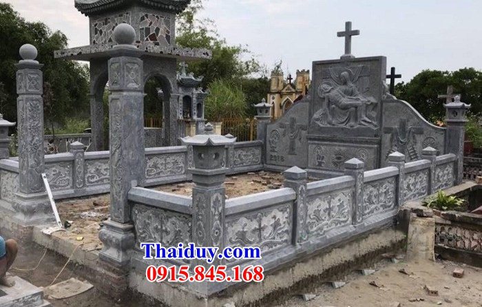 01 Mộ mồ mả công giáo đạo thiên chúa giáo bằng đá đẹp bán tại Bắc Ninh