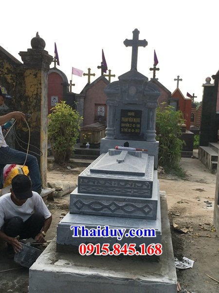01 Mộ mồ mả công giáo đạo thiên chúa giáo bằng đá thanh hóa đẹp bán tại Bắc Ninh