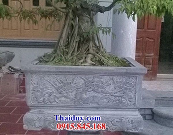 02 Chậu bể đá xanh thanh hóa trồng cây cảnh bon sai đẹp bán Bắc Ninh