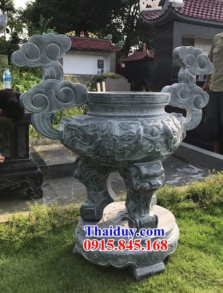 02 Đỉnh lư hương đèn nhà thờ họ từ đường nghĩa trang khu lăng mộ mồ mả gia đình dòng họ tổ tiên bằng đá tự nhiên nguyên khối đẹp bán tại Hà Giang