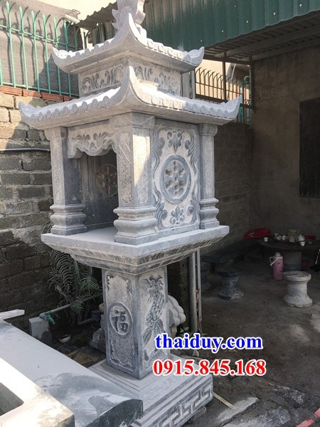 02 Mẫu cây hương miếu bàn thờ sơn thần linh thổ địa cửu trùng thiên ngoài trời bằng đá thanh hóa đẹp bán tại Bắc Ninh