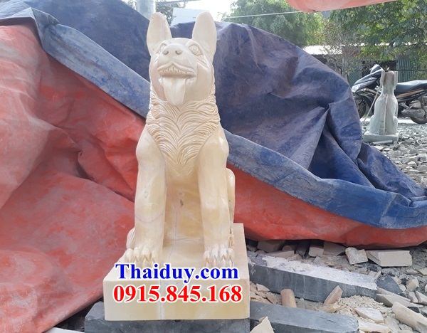 02 Mẫu chó đá vàng phong thủy canh cổng trấn yểm đẹp bán tại Bắc Ninh