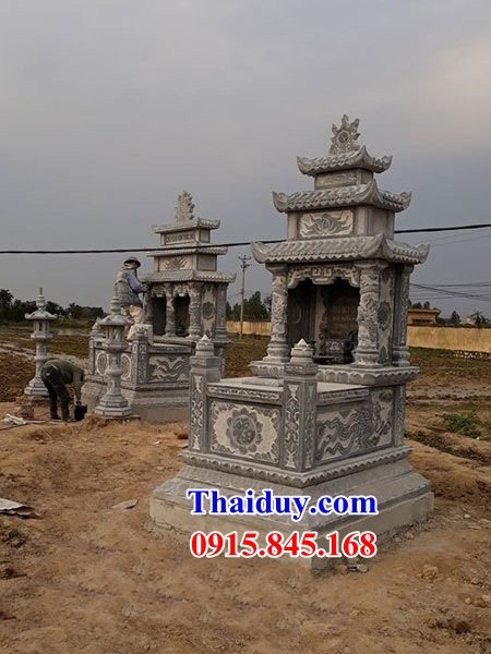 02 Mẫu mộ ba mái bằng đá đẹp kích thước lớn