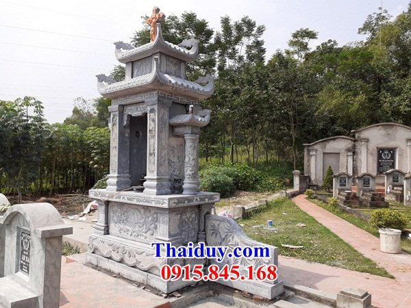 02 Mộ công giáo bằng đá đẹp bán tại Lạng Sơn