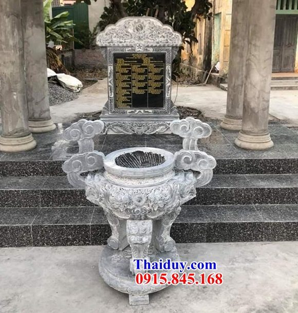 03 Đỉnh lư hương đèn nhà thờ từ đường nghĩa trang khu lăng mộ mồ mả gia đình dòng họ tổ tiên bằng đá ninh bình đẹp bán tại Sơn La