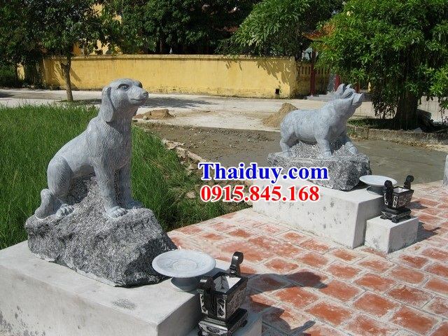 03 Mẫu chó đá ninh bình canh cổng phong thủy trấn yểm đẹp bán tại Bắc Giang