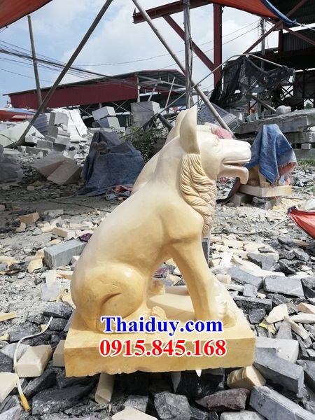 03 Mẫu chó đá vàng canh cổng phong thủy trấn yểm đẹp bán tại Bắc Giang