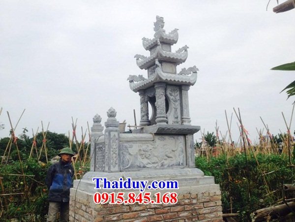 04 Mẫu mộ mồ mả đá ninh bình gia đình dòng họ ông bà bố mẹ ba mái đẹp bán tại Phú Thọ