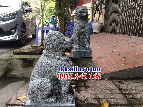05 Mẫu chó đá xanh phong thủy canh cổng trấn yểm đẹp bán tại Hưng Yên