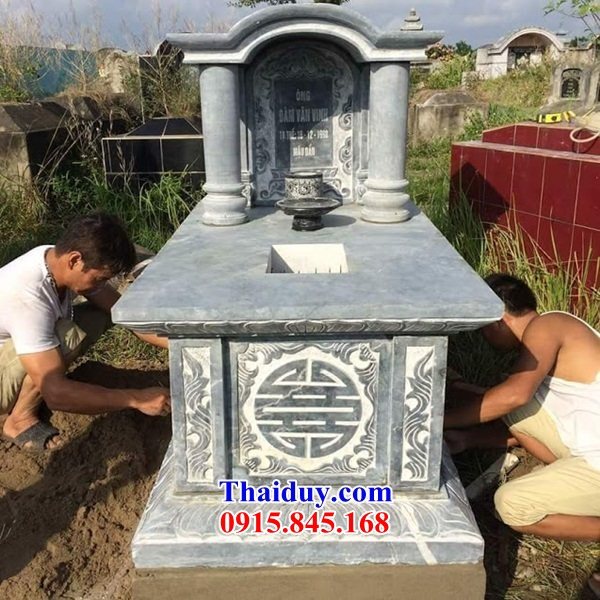 05 Mẫu mộ mồ mả đá thanh hóa ông bà bố mẹ gia đình dòng họ một mái đẹp bán tại Hà Giang