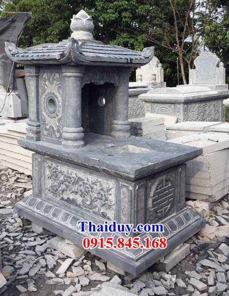 05 Mẫu mộ mồ mả đá xanh ông bà bố mẹ gia đình dòng họ một mái đẹp bán tại Hà Giang