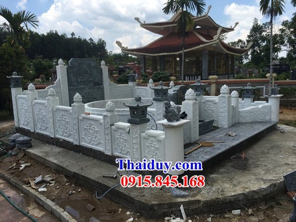 05 Nghĩa trang đá trắng khu mộ gia đình dòng họ ông bà bố mẹ đẹp bán tại Thanh Hóa