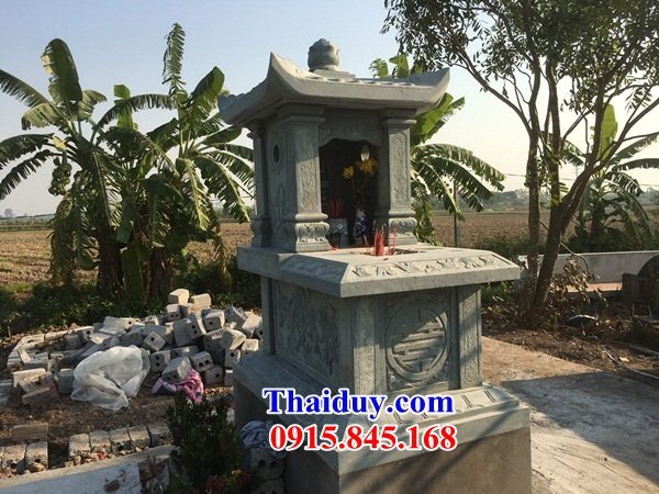 06 Mẫu mộ mồ mả đá tự nhiên nguyên khối ông bà bố mẹ gia đình dòng họ một mái đẹp bán tại Sơn La