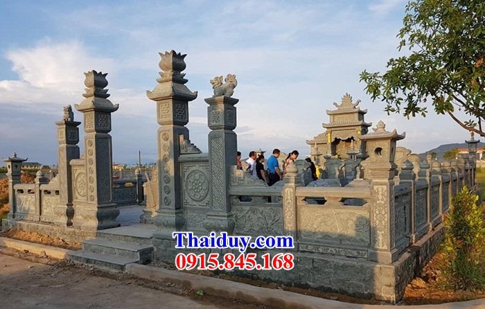 06 Mộ khu lăng nghĩa trang mồ mả cao cấp bằng đá xanh rêu đẹp bán tại Vĩnh Phúc