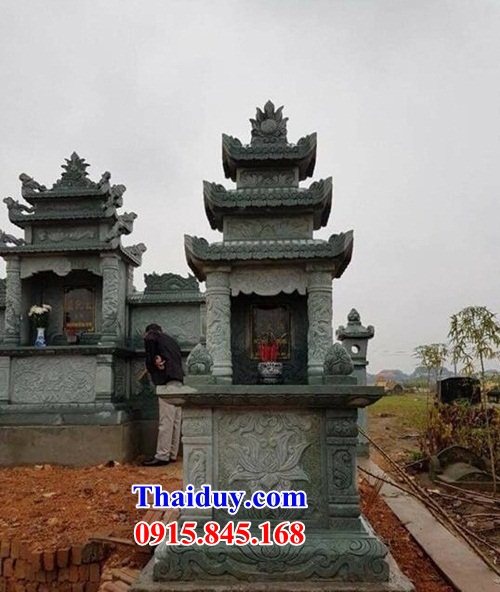 06 Mộ mồ mả ba mái che cao cấp bằng đá xanh rêu đẹp bán tại Vĩnh Phúc