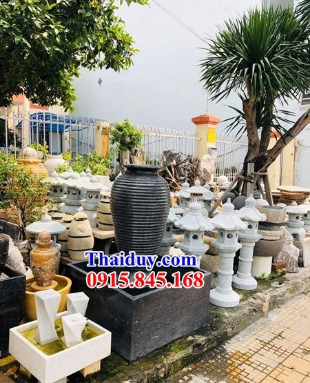 07 Đèn sân vườn biệt thự tiểu cảnh trang trí kiểu nhật đá tự nhiên nguyên khối đẹp bán tại Quảng Ninh