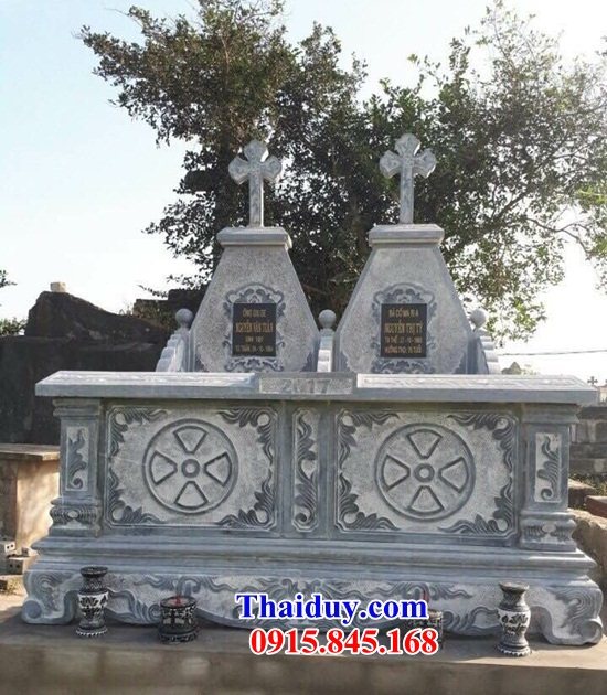 07 Mộ lăng mồ mả công giáo đạo thiên chúa người công giáo bằng đá thanh hóa đẹp bán tại Thái Bình