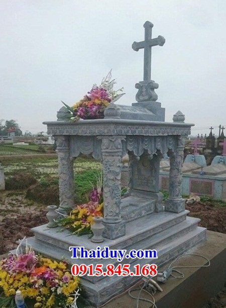 07 Mộ lăng mồ mả công giáo đạo thiên chúa người công giáo bằng đá tự nhiên đẹp bán tại Thái Bình