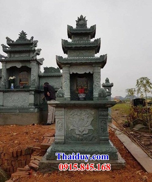 07 Mộ mồ mả ba mái đá xanh rêu cao cấp hiện đại đẹp bán Thái Nguyên