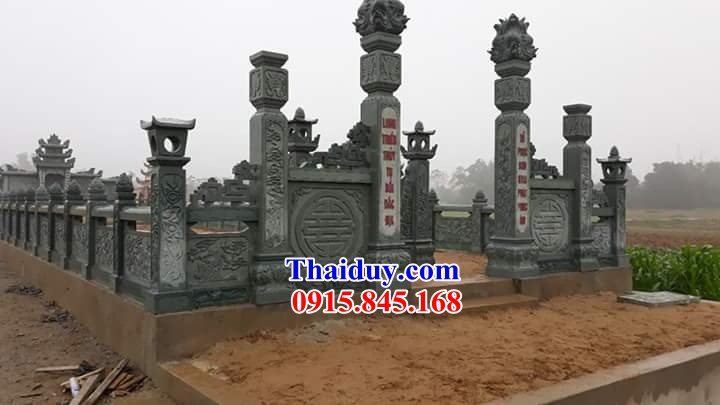 07 Mộ mồ mả nghĩa trang khu lăng gia đình dòng họ đá xanh rêu cao cấp hiện đại đẹp bán tại Thái Nguyên