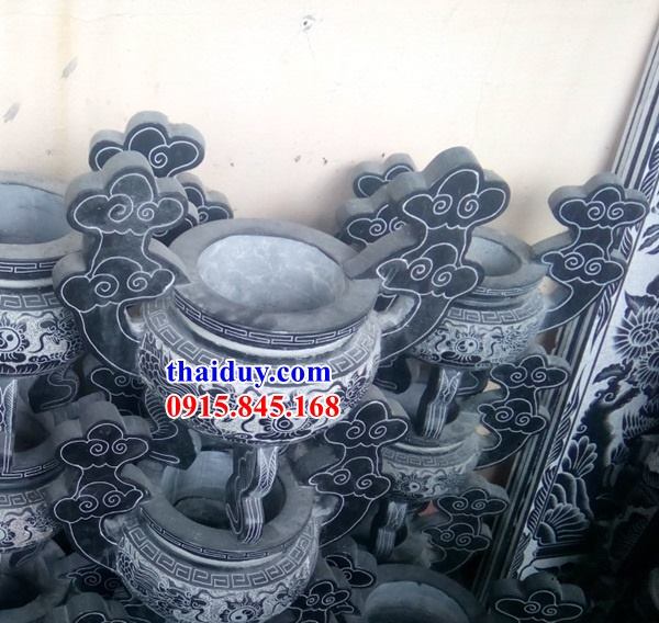 08 Bát hương lọ hoa bình bông đĩa đựng trái cây đá ninh bình nguyên khối đẹp thắp hương nghĩa trang khu lăng mộ mồ mả bán tại Quảng Ninh