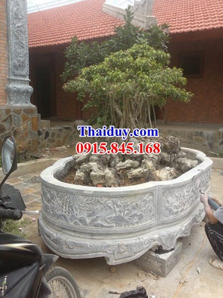 08 Chậu bể trồng cây cảnh bon sai bằng đá ninh bình nguyên khối đẹp bán tại Quảng Ninh