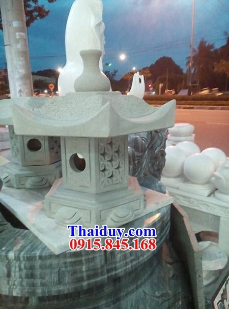 08 Đèn sân vườn kiểu nhật trang trí biệt thự tiểu cảnh non bộ đá tự nhiên nguyên khối đẹp bán tại Thái Bình