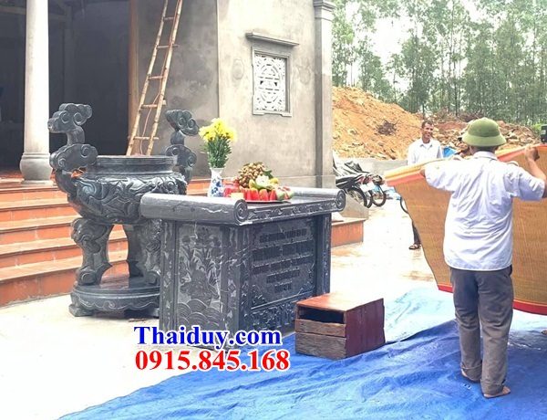 08 Đỉnh lư hương đình đền chùa nhà thờ từ đường nghĩa trang khu lăng mộ mồ mả gia đình dòng họ ông bà tổ tiên bằng đá tự nhiên ninh bình đẹp bán tại Hà Tĩnh