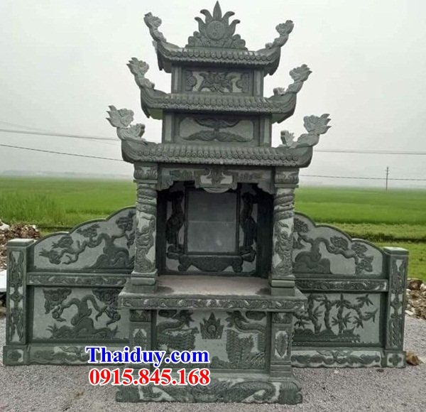 08 Mộ mồ mả cây hương lăng củng lầu kỳ đài đá xanh rêu hiện đại đẹp bán tại Tuyên Quang