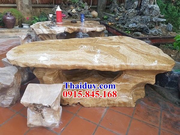 09 Bộ bàn ghế sân vườn biệt thự tiểu cảnh bằng đá tự nhiên đẹp bán tại Nam Định