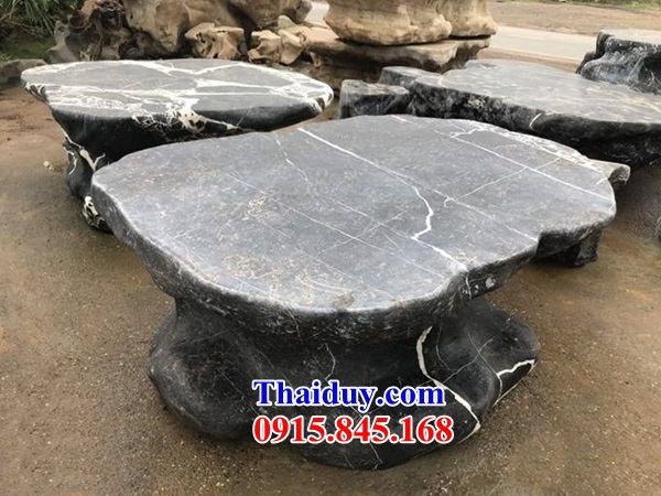 09 Bộ bàn ghế sân vườn biệt thự tiểu cảnh bằng đá  tự nhiên nguyên khối đẹp bán tại Nam Định