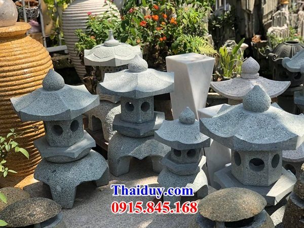 09 Đèn đá nguyên khối ninh bình sân vườn kiểu nhật trang trí biệt thự non bộ tiểu cảnh đẹp bán tại Nam Định