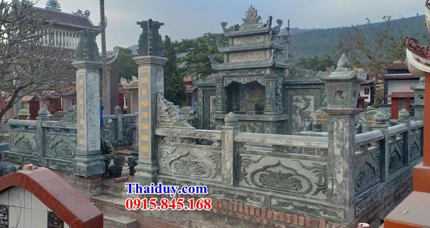 09 Kiểu lan can tường bao hàng rào đá xanh ninh bình đẹp lắp đình đền chùa nhà thờ từ đường nghĩa trang khu lăng mộ mồ mả gia đình dòng họ bán tại Thừa Thiên Huế