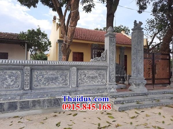 09 Kiểu lan can tường bao hàng rào đá xanh thanh hóa đẹp lắp đình đền chùa nhà thờ từ đường nghĩa trang khu lăng mộ mồ mả gia đình dòng họ bán tại Thừa Thiên Huế