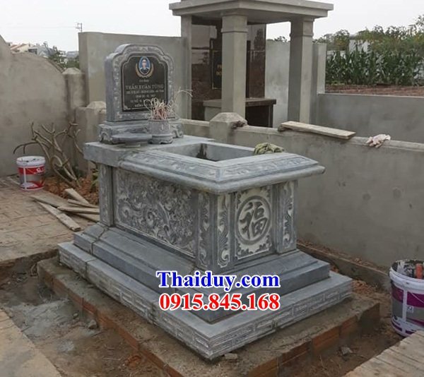 09 Mẫu mộ mồ mả đá thanh hóa liền nguyên khối cao cấp hiện đại đơn giản không mái tam ba năm cấp đẹp tại Bình Thuận