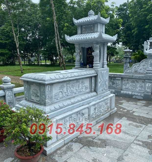 09 Mẫu mộ ông bà bố mẹ đá liền nguyên khối đẹp tại Bình Thuận