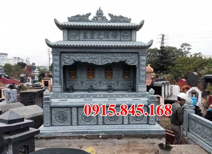 09 Mẫu mộ phu thê gia tộc đá liền nguyên khối đẹp tại Bình Thuận