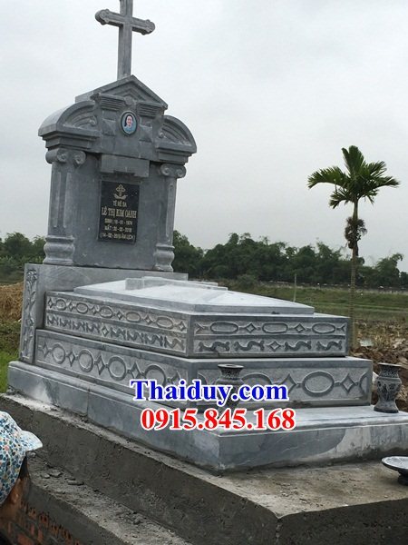 09 Mộ lăng mồ mả công giáo đạo thiên chúa bằng đá đẹp bán tại Hà Nam