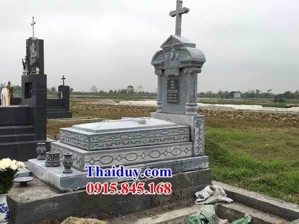 09 Mộ lăng mồ mả công giáo đạo thiên chúa bằng đá ninh bình đẹp bán tại Hà Nam