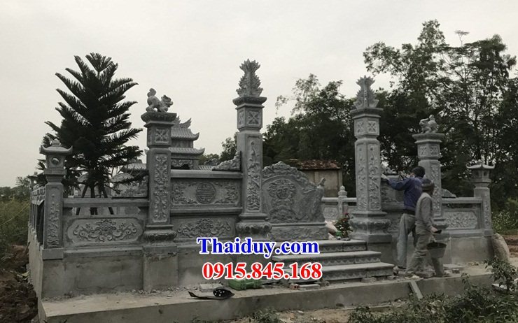 09 Nghĩa trang xây bằng đá xanh cao cấp đẹp bán Hòa Bình