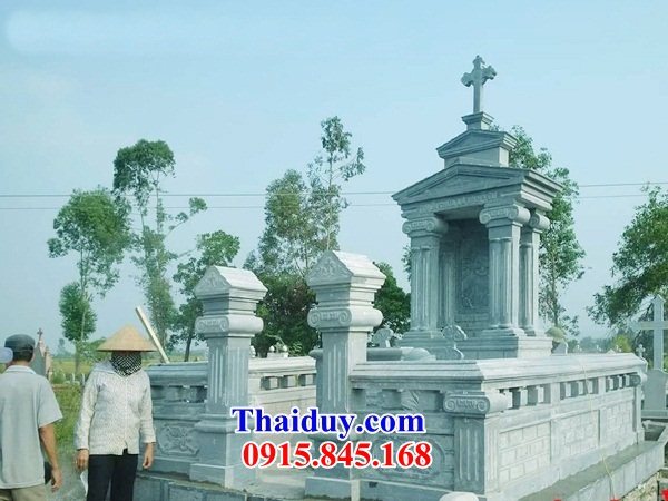 09 lăng thờ chung khu mộ đạo thiên chúa công giáo bằng đá xanh cao cấp