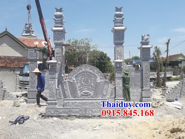 10 Mẫu cổng đá nguyên khối tam quan tứ trụ đình đền chùa miếu nhà thờ từ đường dòng họ gia tộc tổ tiên đẹp nhất bán tại Kiên Giang