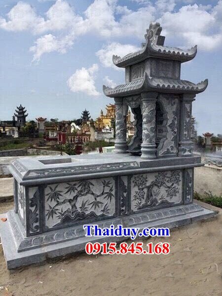 10 Mộ mồ mả hai mái bằng đá cất để giữ hũ hộp tro hài cốt gia đình ông bà bố mẹ ba má đẹp bán tại Cao Bằng