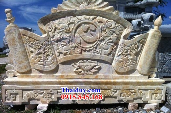 11 Mẫu bình phong cuốn thư tắc môn đá vàng nhà thờ từ đường nghĩa trang khu lăng mộ mồ mả gia đình dòng họ tổ tiên đẹp bán tại Tuyên Quang