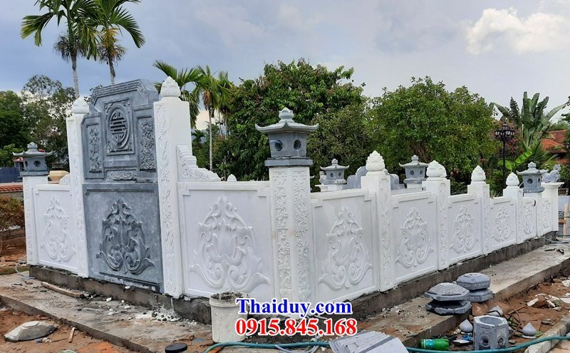 12 Lan can tường bao hàng rào đá trắng ninh bình đẹp lắp đình đền chùa nhà thờ từ đường nghĩa trang khu lăng mộ mồ mả gia đình dòng họ tổ tiên bán tại Quảng Ngãi