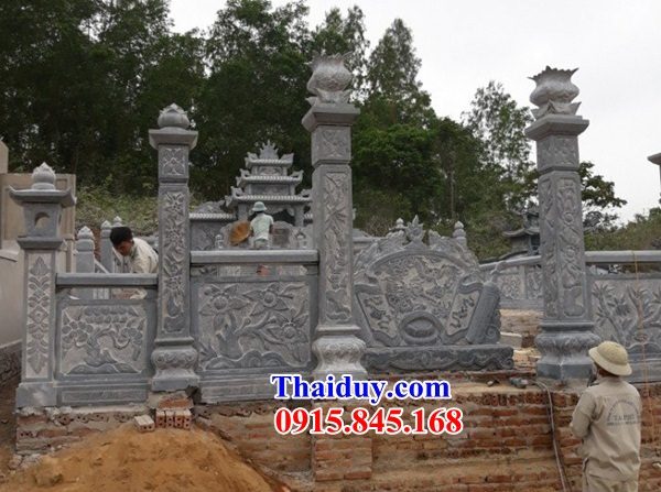 12 Lan can tường bao hàng rào đá xanh ninh bình đẹp lắp đình đền chùa nhà thờ từ đường nghĩa trang khu lăng mộ mồ mả gia đình dòng họ tổ tiên bán tại Quảng Ngãi