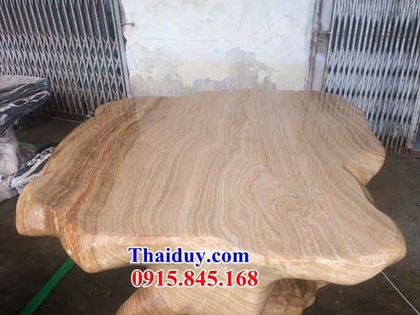 12 Mẫu bộ bàn ghế đá vàng vân gỗ nguyên khối trang trí sân vườn tiểu cảnh  tư gia biệt thự đẹp bán Tiền Giang
